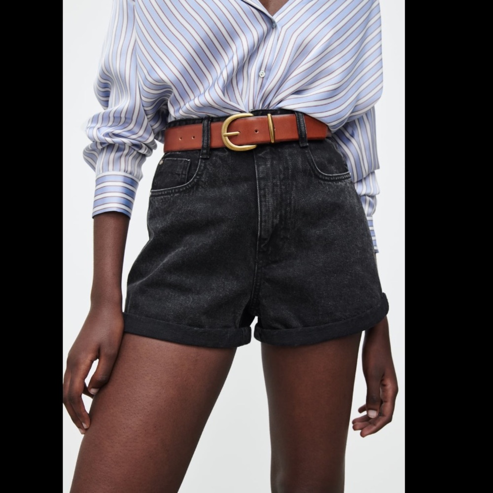 Zara mom fit denim shorts